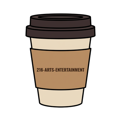 216-ARTS-ENTERTAINMENT on a coffee cup