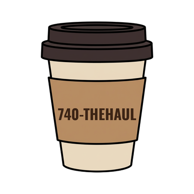 740-THEHAUL on a coffee cup