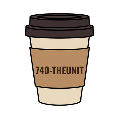 740-THEUNIT on a coffee cup