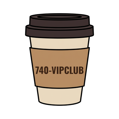 740-VIPCLUB on a coffee cup